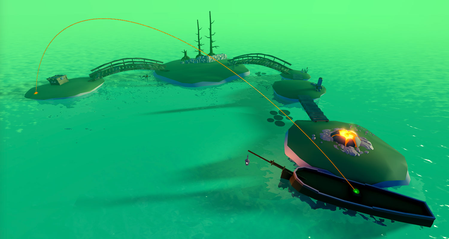 在3D世界中可视化的PathfindingLink。