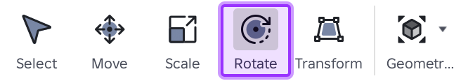 Rotate tool highlighted.