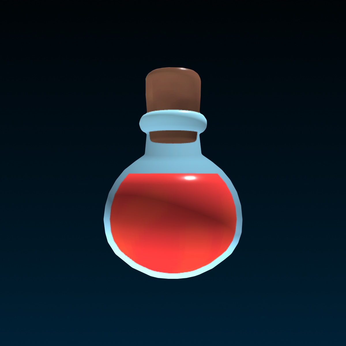 A potion mesh object that is rendered in the highest level of detail.