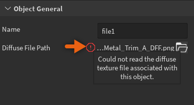 Eine Fehlermeldung in Rot mit einer Popup-Nachricht über fehlende Texturen.