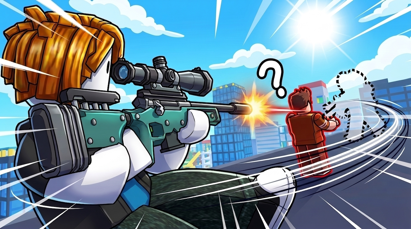 Hypershot creative featuring a sniper character