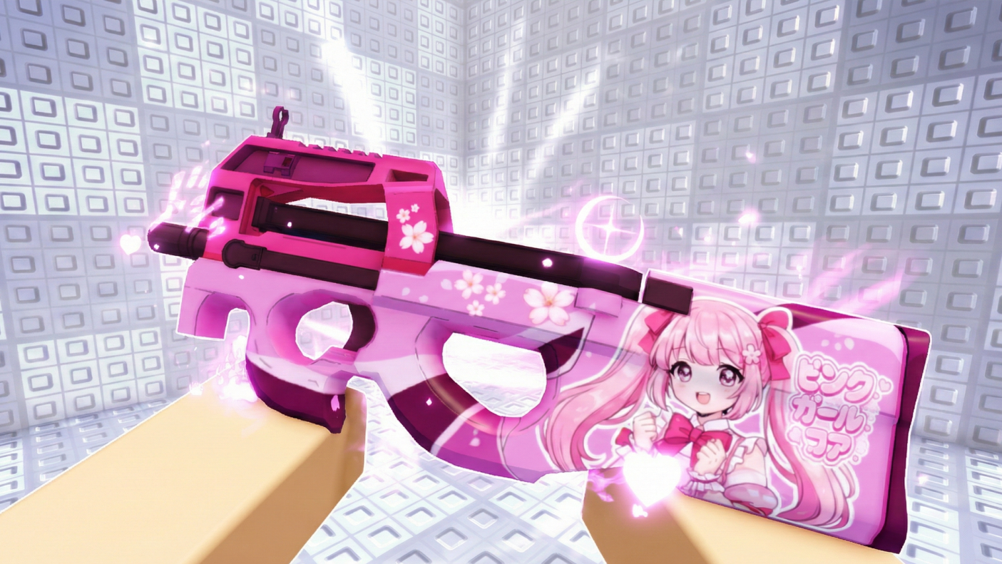 Hypershot pink Kawaii-style weapon skin creative