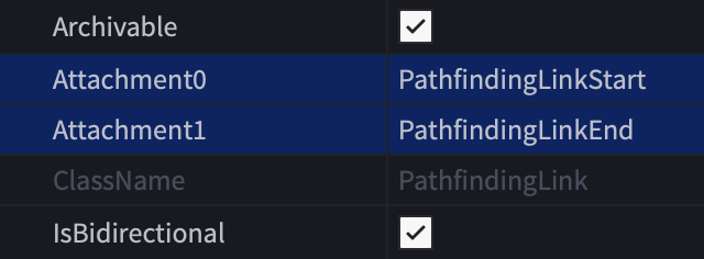 PathfindingLink的Attachment0/Attachment1属性。