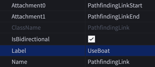 PathfindingLink的Label属性。