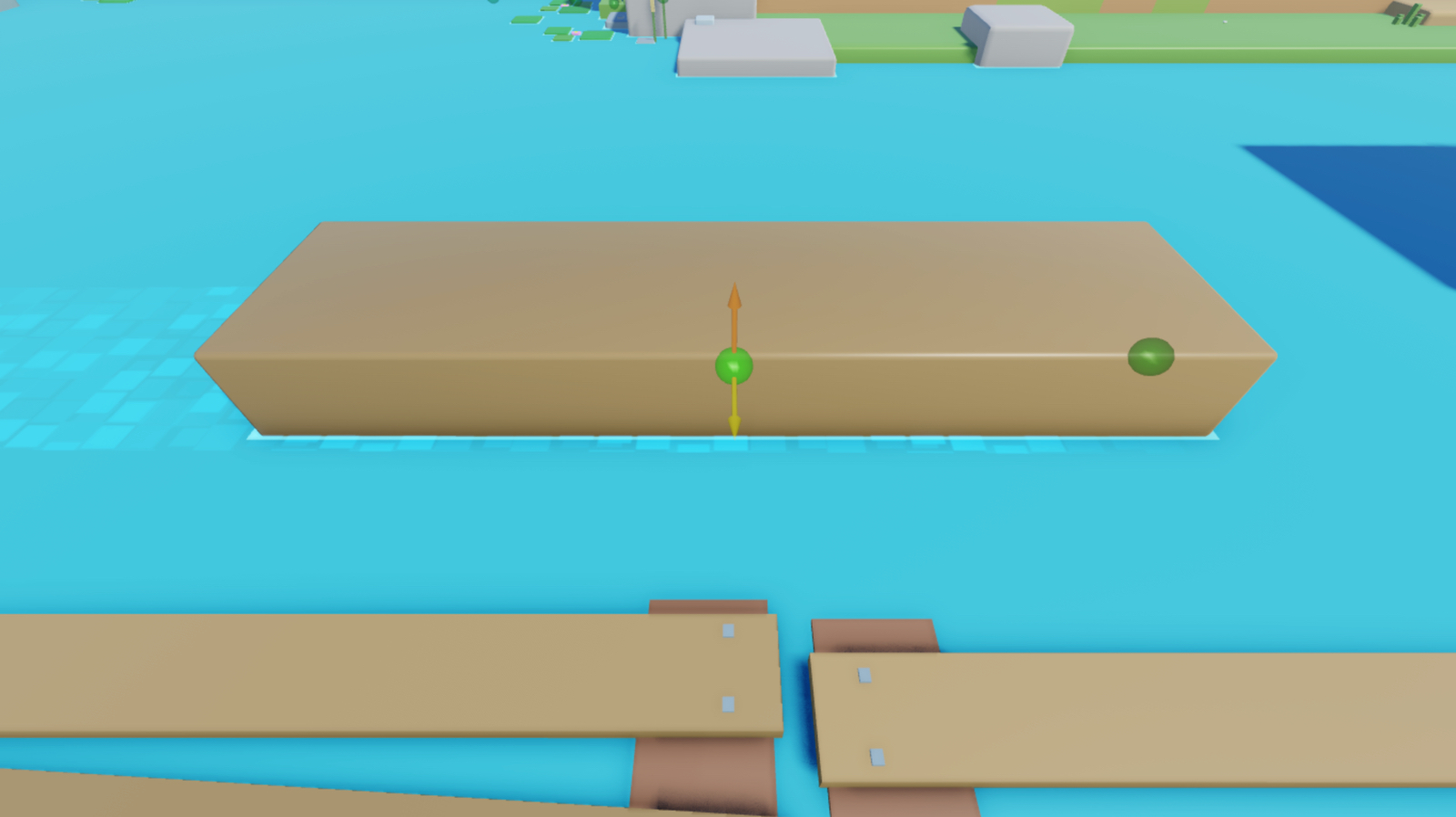 A close up view of a log and its attachment visual aid. The primary axis points toward the camera, and the secondary axis points upward.