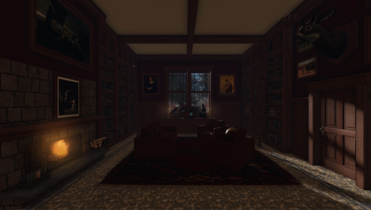 A full view of the cabin with the new warm ambient lighting.