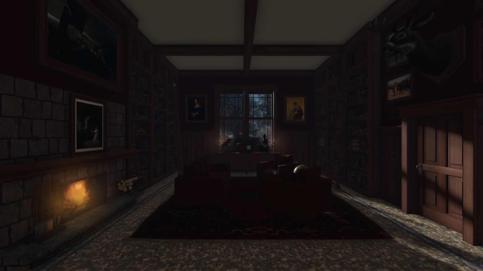 A full view of the cabin with the sun in its new position.