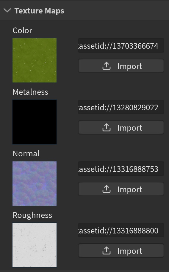 Wszystkie mapy tekstur dla materiału Moss_Lumpy_A.